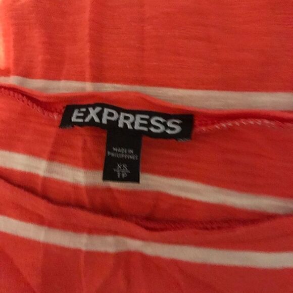 Express Coral & White Striped Half Sleeve Dress XS - Picture 2 of 11